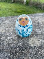 Russisch Ei - Blauwe baboesjka, Handgeschilderd, 1991, Antiek en Kunst, Ophalen of Verzenden