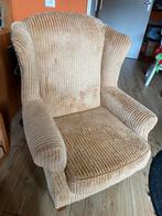 Ribstof Fauteuil - Bruin/Beige, Huis en Inrichting, Fauteuils, Ophalen, Gebruikt, Stof, 75 tot 100 cm