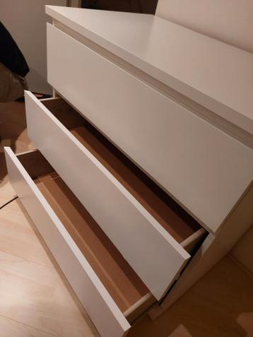 Ikea Malm witte ladekast met 3 lades - afbeelding 3