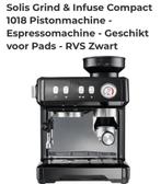 Solis Grind & Infuse Compact Espresso Machine, Gebruikt, Espresso apparaat, 10 kopjes of meer, Afneembaar waterreservoir