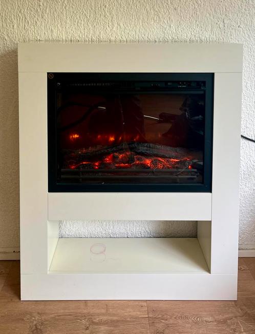 Elektrische openhaard wit met ombouw, Huis en Inrichting, Haarden, Gebruikt, Elektrische haard, Ophalen