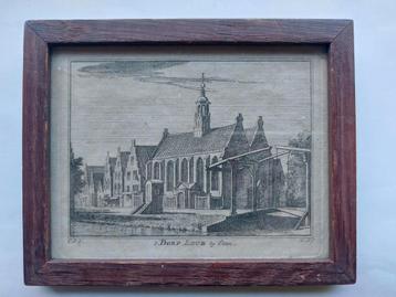 19 / Ingelijste gravure uit 1746 van Leur ( Etten Leur) beschikbaar voor biedingen