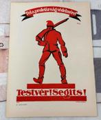 Vintage Antieke Poster Hongarije Hungary origineel Testver!, Ophalen of Verzenden