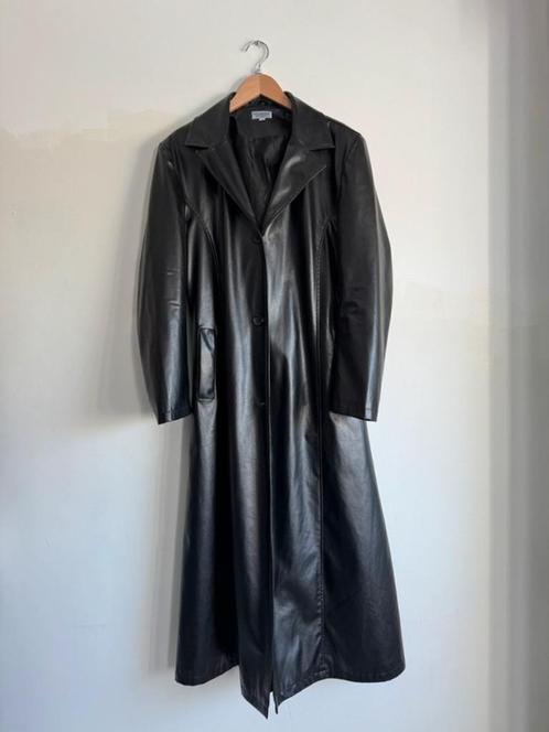Vegan Leer Matrix leren Jas maat L/XL leatherette, Kleding | Dames, Jassen | Winter, Gedragen, Maat 42/44 (L), Zwart, Ophalen of Verzenden