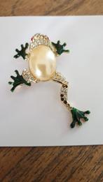 Kikker broche, Met kristal, Overige materialen, Ophalen of Verzenden, Zo goed als nieuw