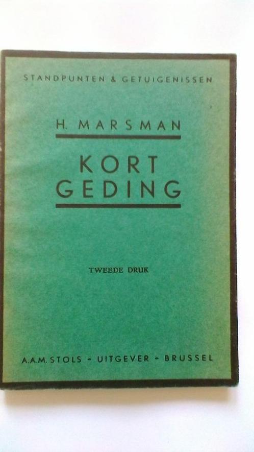 Hendrik Marsman 1931 Kort Geding Standpunten & Getuigenisse, Boeken, Literatuur, Gelezen, België, Ophalen