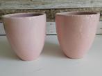2 prachtige grote Roze PTMD stoere bloempotten potten, Tuin en Terras, Bloempotten, Rond, Gebruikt, Ophalen of Verzenden, Minder dan 25 cm