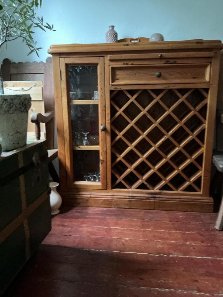 Vintage Wijnkast met Opbergruimte, Huis en Inrichting, Kasten | Buffetkasten, Gebruikt, 100 tot 150 cm, 50 tot 100 cm, 25 tot 50 cm