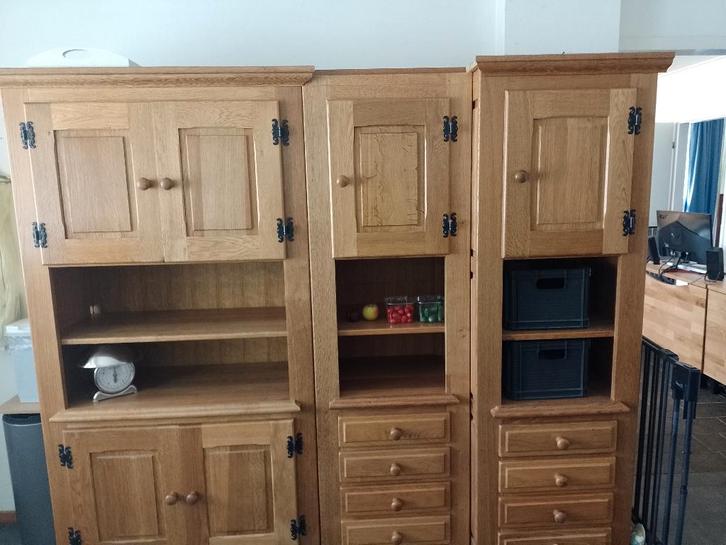 Kasten eiken, Huis en Inrichting, Kasten | Wandmeubels, Gebruikt, 150 tot 200 cm, Minder dan 150 cm, 25 tot 50 cm, Met lade(s)