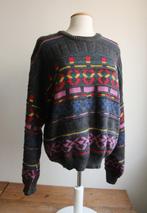 Vintage gebreide aztec trui M vintage retro kersttrui 40 L S, Grijs, Maat 38/40 (M), Ophalen of Verzenden, Zo goed als nieuw