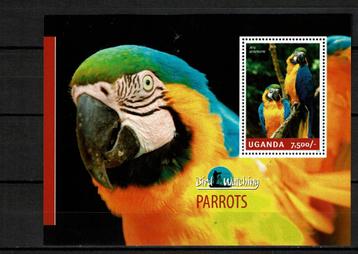 uganda 2014 pf blok papegaaien parrots vogels 2
