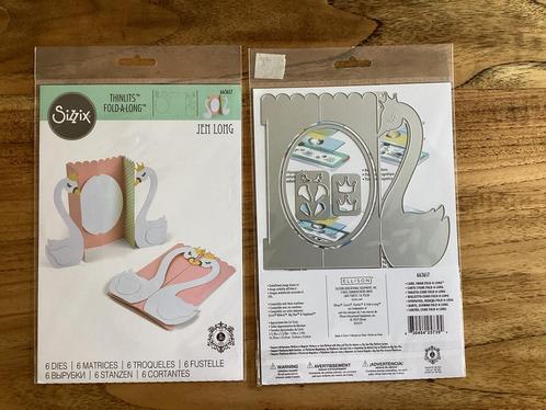 Sizzix thinlits die set - 6pk card swan fold-a-long, Hobby en Vrije tijd, Kaarten | Zelf maken, Nieuw, Pons of Mal, Dieren, Ophalen of Verzenden