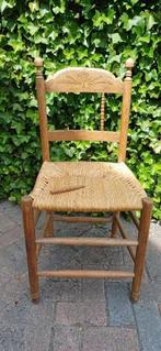 Prachtig brocante retro vintage houten rieten stoeltje., Ophalen, Riet of Rotan, Bruin, Zo goed als nieuw