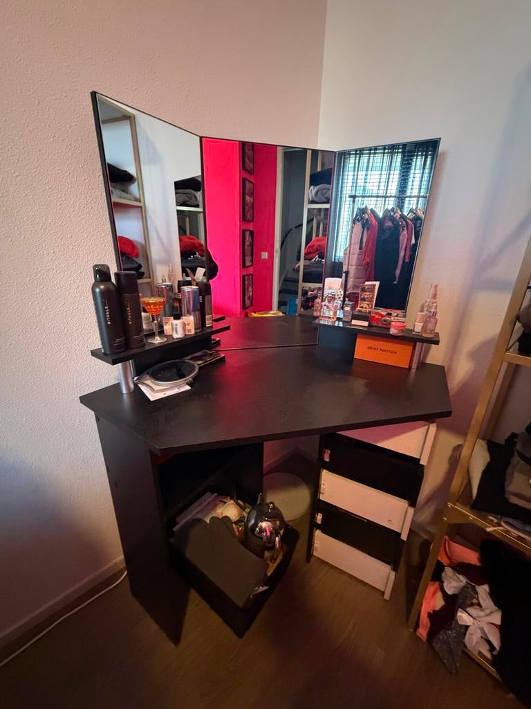 Kaptafel met spiegel, Ophalen, Gebruikt, 100 tot 150 cm, 50 tot 100 cm