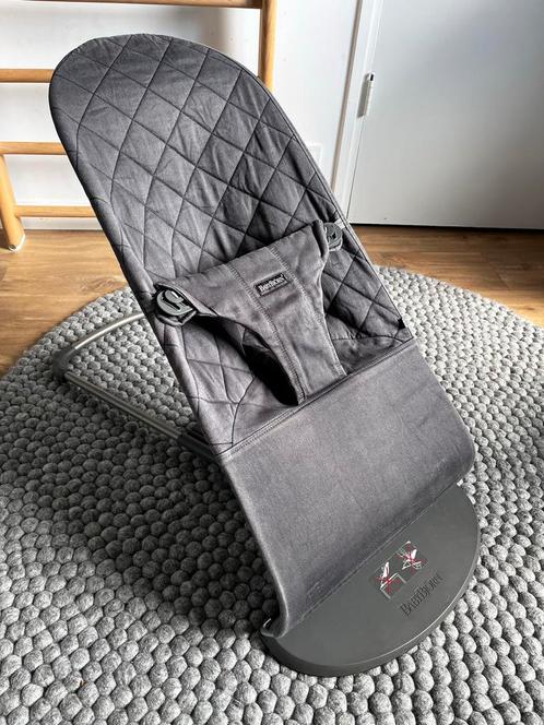 BabyBjörn Wipstoel Bliss - antraciet - geweven quilt, Kinderen en Baby's, Wipstoeltjes, Gebruikt, Wipstoel, Overige merken, Met gordel(s) of riempje(s)