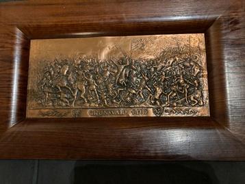 Grunwald 1410 Koperen Plaque in Houten Frame beschikbaar voor biedingen