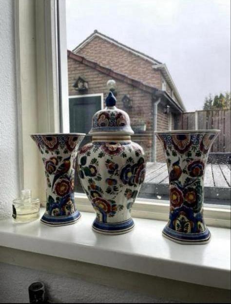 Kleurrijke Vazen Set, Antiek en Kunst, Antiek | Vazen, Ophalen