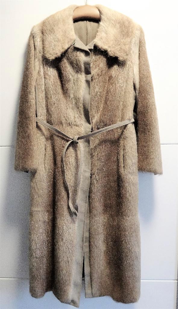 wintermantel met bont en suede, Kleding | Dames, Jassen | Winter, Gedragen, Maat 42/44 (L), Bruin, Ophalen of Verzenden