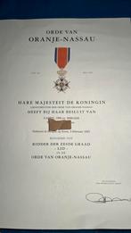Orde van Oranje-Nassau Ridder zesde graad 1999, Ophalen of Verzenden, Overige materialen, Nederland