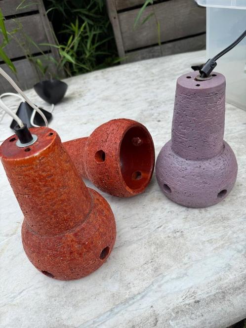 ✨Keramiek retro lampen 3 stuks voor maar:, Huis en Inrichting, Lampen | Hanglampen, Gebruikt, Minder dan 50 cm, Overige materialen