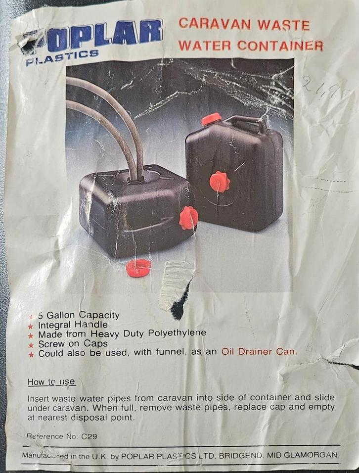 NIEUWE OPLAR CARAVAN WASTE WATER CONTAINER, Caravans en Kamperen, Caravan accessoires, Nieuw, Ophalen