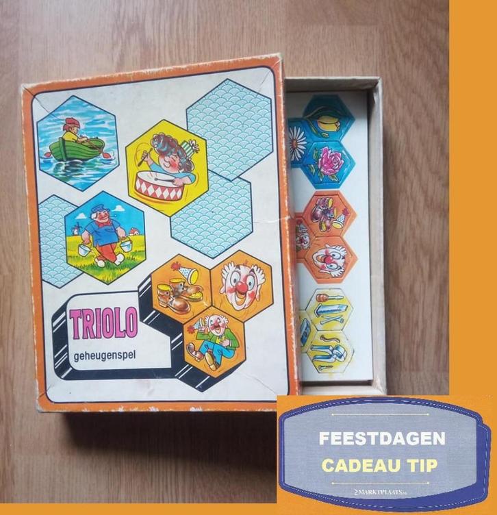 Triolo geheugenspel (memorie spel) Vintage, Hobby en Vrije tijd, Gezelschapsspellen | Bordspellen, Zo goed als nieuw, Een of twee spelers