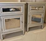 Twee landelijke nachtkastjes zilver, Huis en Inrichting, Slaapkamer | Nachtkastjes, Ophalen, Zo goed als nieuw, Minder dan 45 cm