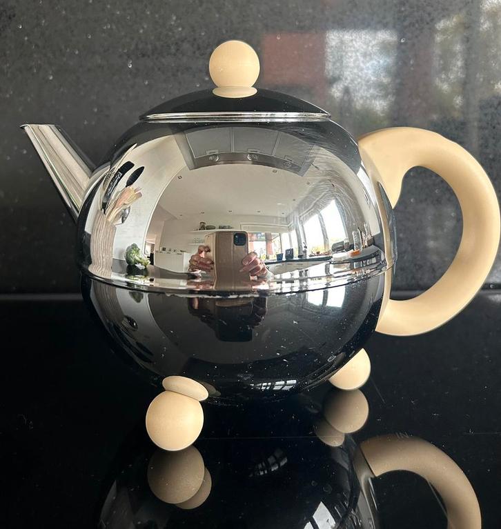 Onderdelen Bredemeijer RVS dubbelwandige theepot, Huis en Inrichting, Keuken | Potten en Pannen, Gebruikt, Pot, Bus of Blik, Rvs