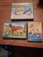 Oude dubbelzijdige puzzel van kolibrie jig-saw, Ophalen of Verzenden