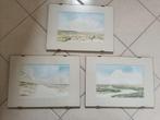 3x aquarel Terschelling Bierman jaren 80, Antiek en Kunst, Ophalen of Verzenden