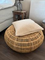 Zara home rotan Rieten poef / voetenbank, Ophalen, Rond, Zo goed als nieuw, 50 tot 75 cm