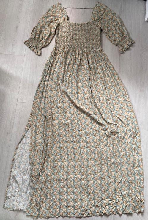 Mintgroen NOTES DU NORD maxi jurk met pofmouwen mt 40, Kleding | Dames, Jurken, Gedragen, Maat 38/40 (M), Groen, Onder de knie