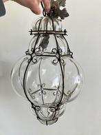 Hanglamp glas, Venetiaans model 40 x 26 cm, Minder dan 50 cm, Glas, Ophalen of Verzenden, Zo goed als nieuw