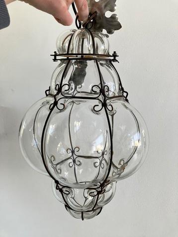Hanglamp glas, Venetiaans model 40 x 26 cm