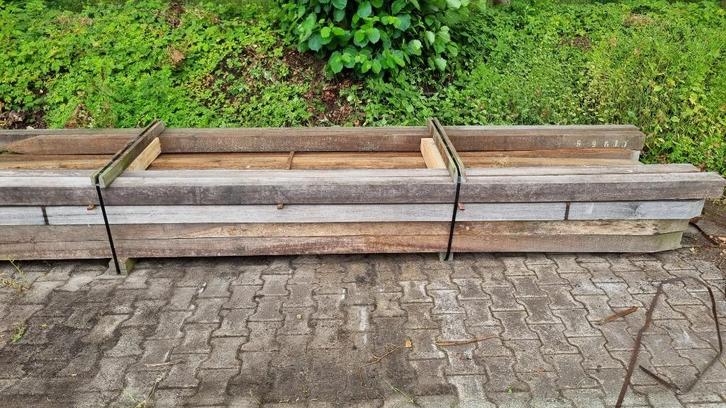Diverse pakketten hardhout B-keus, Tuin en Terras, Palen, Balken en Planken, Nieuw, Overige typen, 250 cm of meer, Hardhout, Ophalen