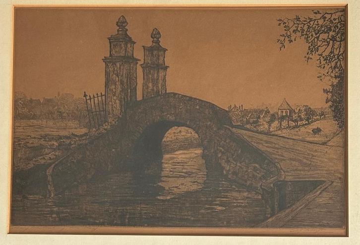 Grote ets   ---   Johan Scherft (1891-1969), Antiek en Kunst, Kunst | Schilderijen | Klassiek, Ophalen of Verzenden