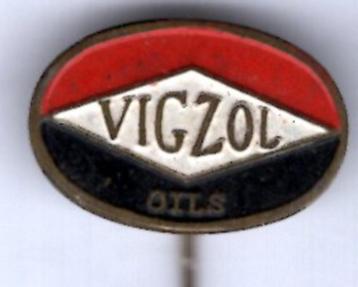 VIGZOL oil rood/zwart op koper speldje ( M_168 ) beschikbaar voor biedingen