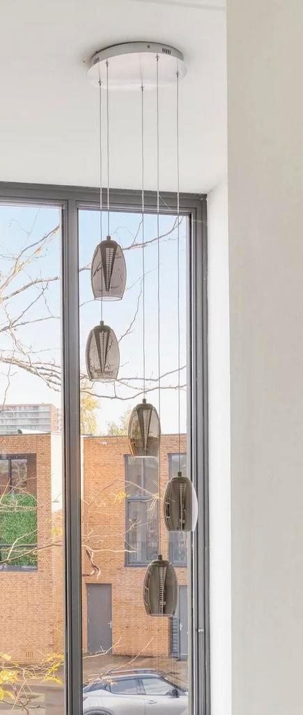 Hanglamp Nebula Rond 5-lichts (smoke), Huis en Inrichting, Lampen | Hanglampen, Zo goed als nieuw, 75 cm of meer, Metaal, Ophalen