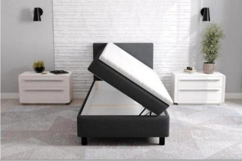 Opberg boxspring bed 1 persoons NU. €250,- NIEUW GELEVERD!, Huis en Inrichting, Slaapkamer | Bedden, Nieuw, Eenpersoons, 90 cm