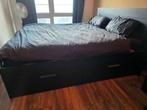 IKEA Brimnes bed met opbergvak hoofdbord en 4 opberglades., Huis en Inrichting, Slaapkamer | Bedden, Zwart, Tweepersoons, Ophalen of Verzenden
