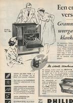 Retro reclame 1952 Philips radio grammofoon FX614A, Verzamelen, Verzenden, Overige typen