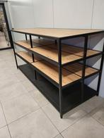 Metalen stelling met houten leggers - 250x96x130 cm, Ophalen