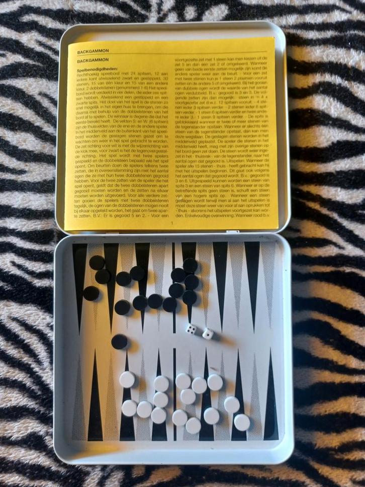Backgammon Reisspel - Vintage, Hobby en Vrije tijd, Gezelschapsspellen | Bordspellen, Gebruikt, Een of twee spelers, Reisspel