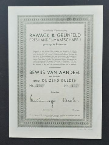 Rawack & Grünfeld Ertshandel Maatschappij - Rotterdam 1935 beschikbaar voor biedingen
