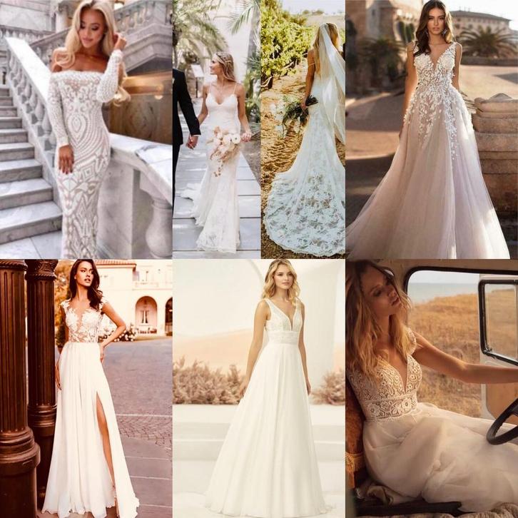 Supersale trouwjurken max €499! 36 38 40 42, Kleding | Dames, Trouwkleding en Trouwaccessoires, Nieuw, Trouwjurk, Wit, Ophalen