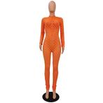Dames catsuit 39 / bodysuit oranje sexy festival vrouwen, Maat 38/40 (M), Verzenden, Nieuw, Overige thema's