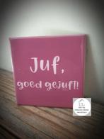 Tekst tegel "Juf, goed gejuft!" Tegel met spreuk, Ophalen of Verzenden, Nieuw