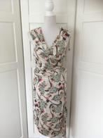VandenVos ecru kleurige floral wikkel jurk, maat 2 = S, Ophalen of Verzenden, Maat 36 (S), Gedragen, Boven de knie