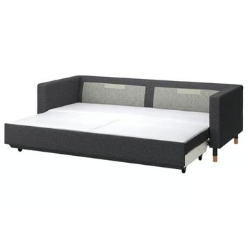 IKEA LANDSKRONA 3-zits slaapbank, Gunnared donkergrijs/hout - afbeelding 5