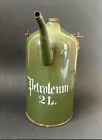 Donker Groen Emaille 2L Petroleum Kan, Antiek en Kunst, Ophalen of Verzenden